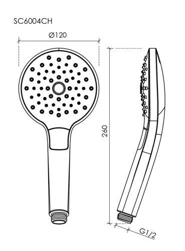 Душевая лейка Sancos Luna SC6004CH круглая - фото 2